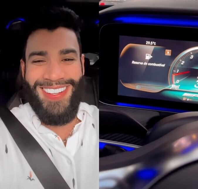 Gusttavo Lima se surpreende com preço de gasolina ao abastecer carro