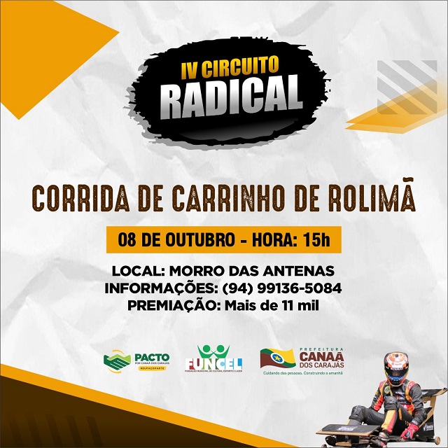 Circuito Radical: Corrida de Carrinho de Rolimã acontece neste domingo 