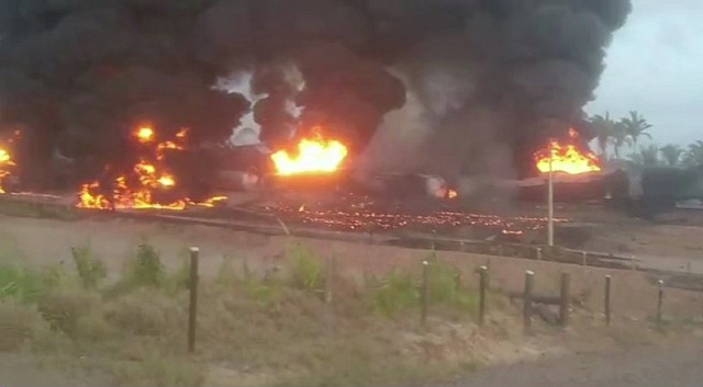 Trem de cargas da Vale pega fogo na Estrada de Ferro Carajás, no Maranhão