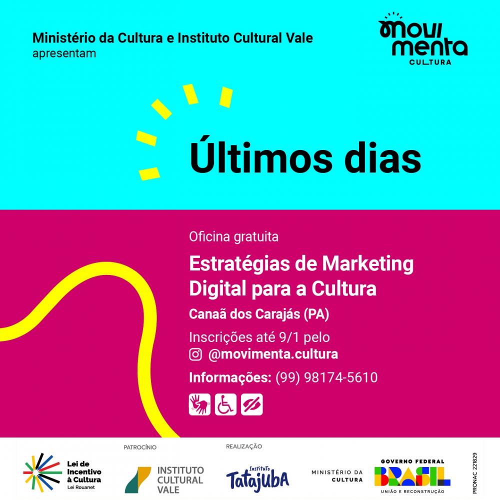 Inscrições para oficina de Marketing Digital em Canaã dos Carajás encerram amanhã, 09