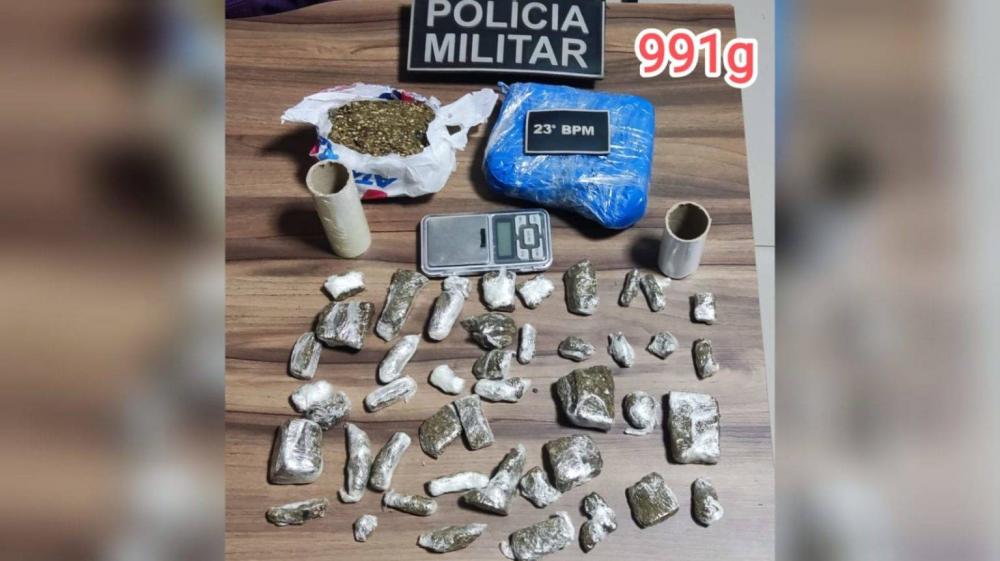 Mais de 900 gramas de maconha são apreendidas com menor de idade