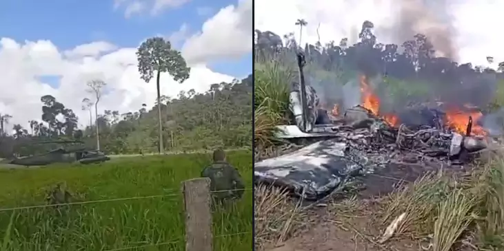 Avião faz pouso forçado e é incendiado durante operação contra o tráfico no Pará