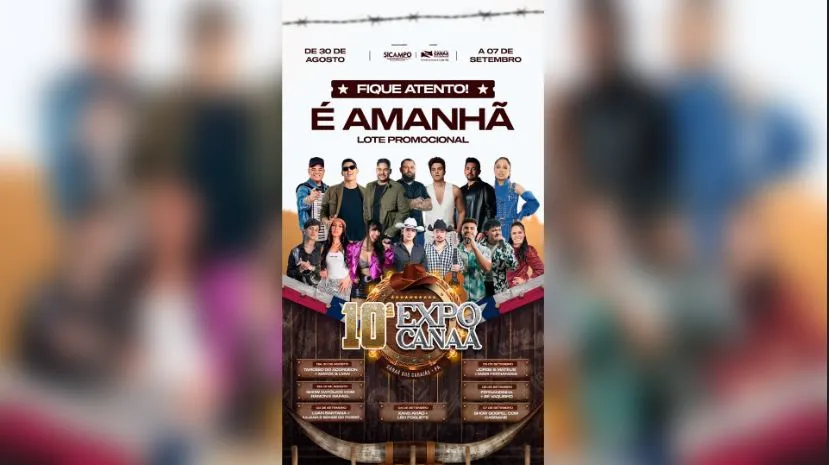 Sicampo libera nesta terça (15) as vendas de ingressos para a 10ª ExpoCanaã