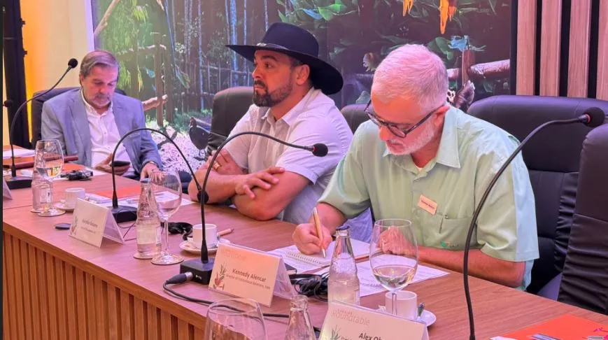 Prefeito de Parauapebas participa de conferência sobre transição climática ao lado do presidente da Vale, Gustavo Pimenta