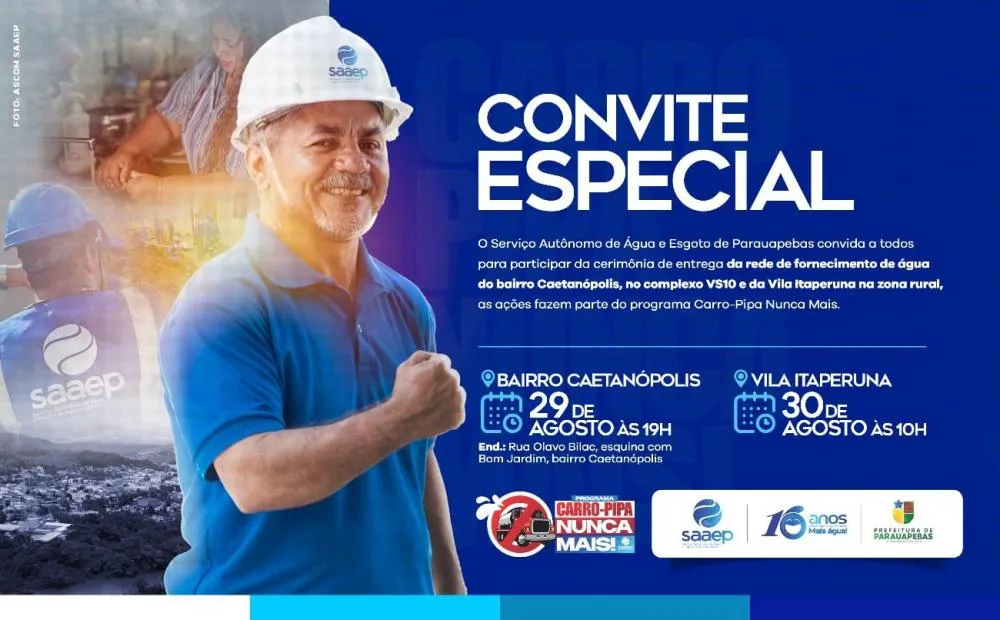 Saaep entrega obras de abastecimento de água em Parauapebas