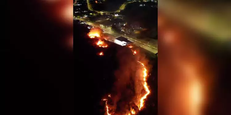 Incêndio de grandes proporções é registrado perto de posto de gasolina em Parauapebas