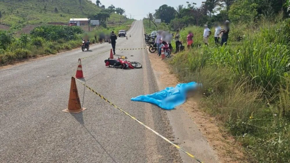 Colisão entre motocicletas na BR-153 deixa um morto e um ferido em São Geraldo do Araguaia