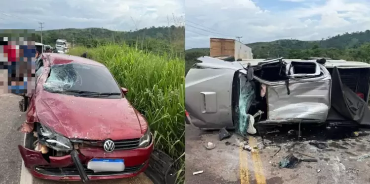 Mulher morre e cinco pessoas ficam feridas em colisão entre quatro veículos em Parauapebas