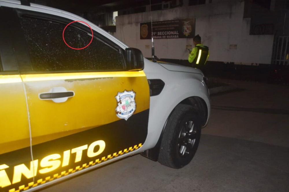Viatura do DMTU é alvo de tiro em Marabá