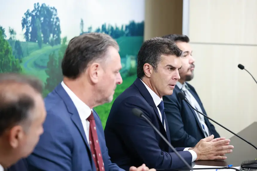 Governador Helder Barbalho na audiência com o ministro Carlos Fávaro//Foto: Marco Santos/Agência Pará