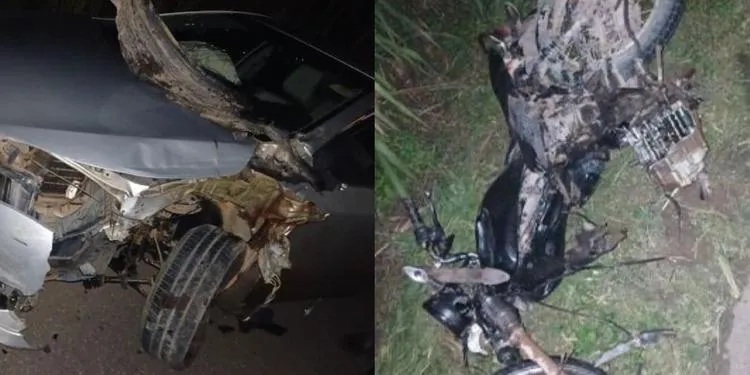 A imagem em destaque mostra os veículos envolvidos no acidente. (Foto: Reprodução | Portal Tailândia)