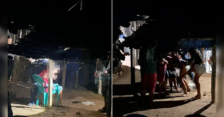 O suspeito foi amarrado e, em seguida, espancado pela população | Reprodução
