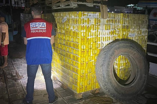  Sefa apreende 30 mil latas de cerveja em Óbidos no Pará